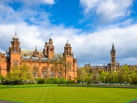 Kelvingrove Museum and Glasgow University Scotland.